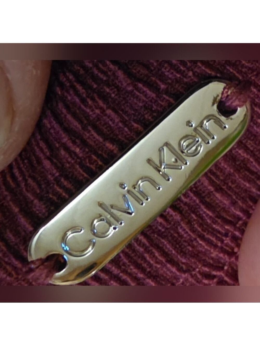 Calvin Klein Burgundy Ribbed Wrap Top XL #BL6 - Picture 6 of 9